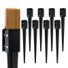 VEVOR Fence Post Anchor Ground Spike, 8 Pack 36 x 4 x 4 Inches Outer Diameter (Inner Diameter 3.5 x3.5 Inches), Metal Black Powder Coated Post Stake Ground, for Mailbox Deck Garden Railing