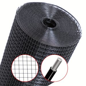 Black Vinyl Coated Wire Mesh PVC Hardware Cloth 1u002F2in 19 Gauge, Welded Wire Fencing Chicken Wire Mesh Roll Cage Wire Netting