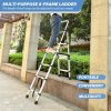 Versatile 11.6ft Aluminum Telescopic Ladder – 5.6ft + 6.6ft Extendable, Portable Herringbone Step Ladder with Anti-Slip Design, 330lbs Load Capacity, Ideal for Home & Professional Use, Ladders for Home