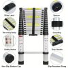 16.4FTu002F5M Aluminum Alloy Telescopic Ladder With Hooks, 13 Steps Telescoping Straight Ladder Folding Ladder For Loft Accessing, Window Cleaning, Building Maintenance Tasks