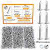 300pcs 410 Stainless Steel Self-tapping Screw Set, Round Head Cross Design – Includes Screwdriver Bit And Washers, Available In 1u002F2