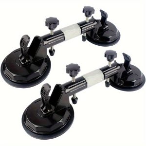 2pcs Heavy-Duty Adjustable Vacuum Seam Setters with Strong Suction Cups - Professional Stone Countertop, Marble, Granite, Slab Installation Tools - Compatible with Floors - Durable Construction for Precise Leveling & Seam Joining - Ideal for Contractors & DIY Projects