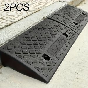 2pcs Heavy Duty PVC Curb Ramps with Non-Slip Surface & Ergonomic Handle - Portable Lightweight Threshold Ramps for Home, Outdoor, Accessibility, Mobility