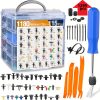 1295pcs Car Retainer Clips And Auto Fasteners Assortment-37 Most Popular Sizes Nylon Bumper Fender Rivets with 10 Cable Ties Of Fenders Are Applicable to Most Models