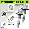 500pcs Galvanized Hex Head Roofing Screws – Self-Starting Tapping Siding Sheets with Rubber Washer Seals for Wood Panels, Zinc Coated Black & Red, 10×1, Easy Install Roofing Hardware, Roofing Screws for Roofing, Sleek Screw Design, Durable Construction