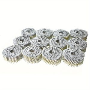 2-1u002F 4-Inch x 092-Inch Siding Nails 15-Degree Collated Wire Coil Full RoundHead Ring Shank Hot-Dipped Galvanized 3600 Count for Rough Nailing of Lathing and Sheathing Materials