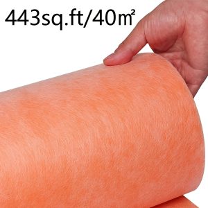 443 SQ FT Waterproofing Membrane Tie Underlayment Roll, 20MiL, Tile Shower Flooring Underlayment Roll Under Ceramics, Natural Stone Tiles And LVT For Shower Wall, Bathroom Floors, Sauna