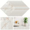 48pcs Waterproof Vinyl Flooring Tiles – Peel & Stick Marble-Look Whiteu002FBeigeu002Fu002FGrayu002FBrownu002FBlacku002FOrange Marble Pattern, Interlocking Floor Panels (12×12 Inch) for Bathroom, Kitchen, Bedroom, – Easy DIY Installation