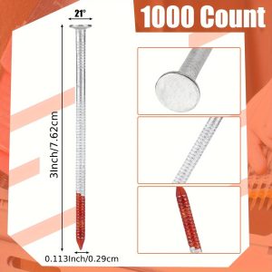 1000 Count 21 Degree Framing Nails Full Round Head Collated Framing Ring Shank Hot Dipped Galvanized Nails Plastic Row Fixed for All Pressure Treated Lumber, 3 Inch X 0, 113 Inch, OUTUS