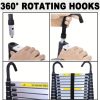 Heavy-Duty 20.3ftu002F6.2m Telescopic Ladder with Detachable Hook – Extendable Aluminum Construction Ladder, Non-Slip Steps, 150kgu002F330lbs Capacity, Lightweight & Sturdy for Roof, Attic, Office, Construction, Painting – with Safety Lock, Portable with Carry Strap – Ideal for Professionals & DIY Projects, Attic Access, Compact Storage, Durable Build, Multipurpose Tool, Home Improvement