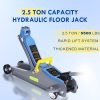 Floor Jack, 2.5 Ton Capacity Hydraulic Floor Jack With Portable Handle And Reflective Tape, Low Profile Jack With Single Piston Quick Lift Pump, Alloy Steel, Blue