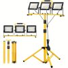 21600 Lumens LED Work Light (with Stand) – IP66 Waterproof 216PCS 1W High Brightness LED 3-Head Portable Work Light With 16.5ft Power Cord (with Plug Protector) Tripod Work Light For Workshop, Garage, Construction Site, Commercial Lighting Purposes.