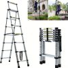 6+7 Telescopic Stepladder Aluminum Portable Folding Ladders Heavy Duty 150KG Load Capacity For Home Kitchen Outdoor (2m+2.3mu002F6.6ft + 7.5ft)