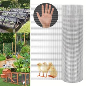 1u002F2 inch 48inx100ft Hardware Cloth, 19 gauge Chicken Wire, Galvanized Wire Mesh Roll, Fencing Wire Mesh Roll Welded Wire Fence Gopher Wire Cloth Rodent Wire