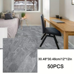 50pcs (50 Sq. Ft Coverage) Peel And Stick Floor Tiles, 12x12 Inches, Peel And Stick Vinyl Flooring Wear Resistant, Floor Tiles Peel Stick Waterproof, Perfect For DIY Projects