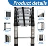 14.5ft Heavy Duty Aluminum Telescoping Ladder – 330 LB Load Capacity, Collapsible Extension Ladder with Reinforced Frame & Non-Slip Rubber Feet, Adjustable Height, Lightweight 21 lbs, One-Key Lock, Compact Storage for Household, Outdoor, RV, DIY Use, Robust Construction, Rv Accessory, Sturdy Build, Home Improvement