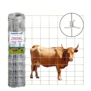 Heavy-Duty Livestock Fence 4ft X 328ft, 14 Gauge Metal Fencing - Ideal For Cattle, Goat, Hog, Deer & Farm Use, Durable Wire Fence Rolls For Secure Animal Enclosure
