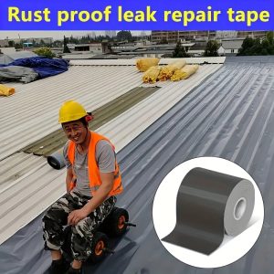 Roll 1 Heavy-Duty Large Size 39.37inch*393.7inch Self-Adhesive Waterproof in Gray-Silver-Blue Color, Quick And Easy to Install, Suitable for Roof Tile Renovation And Repair, Can Also Be Used As a Waterproof Base for Asphalt Shingles.