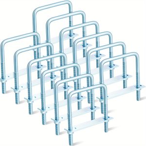 12pcs Heavy-Duty Zinc-Plated Square U Bolts with Black Oxide Coating - 3u002F8